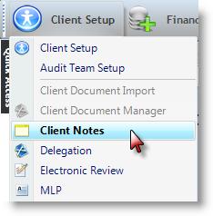 directory, select Client Notes from Client