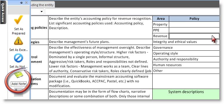 Management Letter Points (MLP) Select the relevant cell