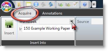 select workbook to insert scanned