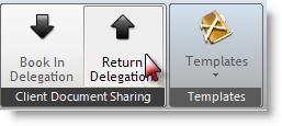 select Return Delegation when done In order to return these completed