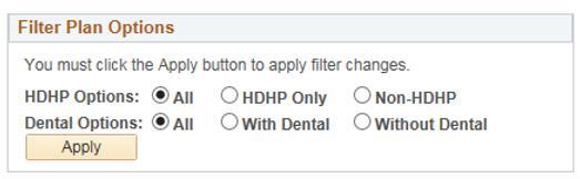 Filter Plan Option is a great tool to ensure the employee s options are narrowed down to those