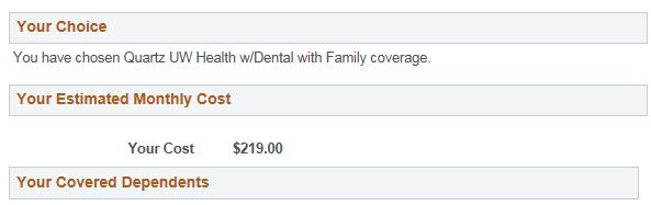 If the employee wishes to indicate FAMILY coverage, they must scroll to the