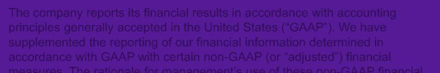 The rationale for management s use of these non-gaap financial measures is included in the earnings release for the quarter ended May 31, 2017.