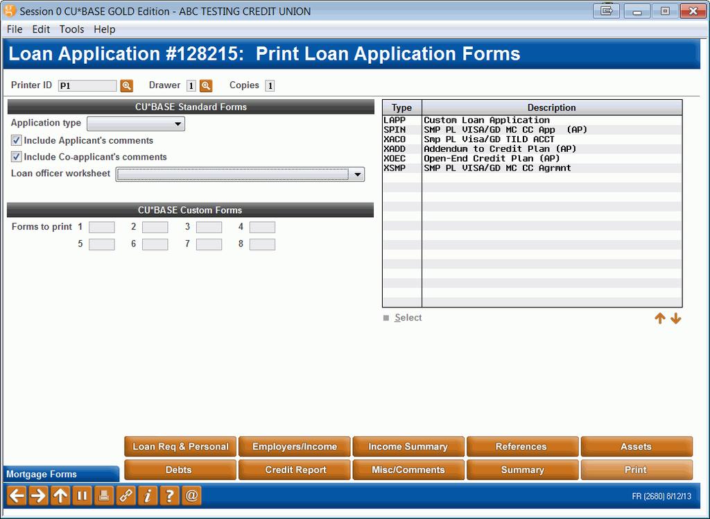 Printing a Loan Application Additionally when you create