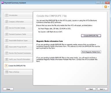 11. Create the EMPDUPE File This window contains important information about the EMPDUPE file.