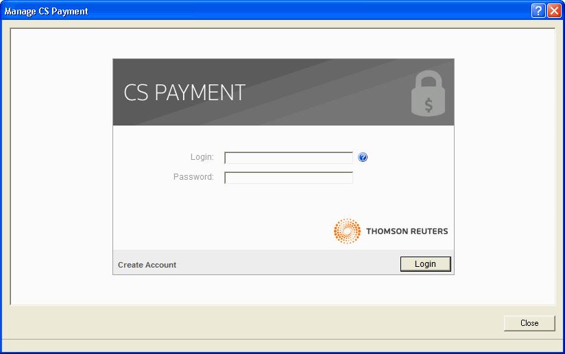 Setting Up CBS for Credit Card Processing 5. In the Manage CS Payment dialog, click the Create Account link in the bottom, left corner. 6.