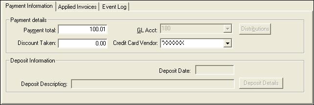 Click the Applied Payments tab. 4. Enter the date and Reference #. 5. Select R Credit Card, PMT in the Type column. 6.