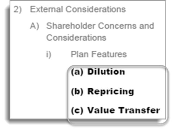External Considerations Reading/Syllabus Cross check 9 Shareholder Approval: Selected Issues section 7.2 Dilution: Selected Issues section 7.1.3, Equity Alternatives sections 1.4.2 and 1.5.