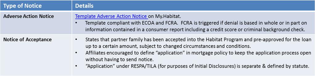 2. Within 30 days of completed ECOA application (COMPLETION) (HomeownerSelectionAOM.pdf pg 5 ) (if first Notice of Action was a Notice of Incompleteness), send either: f Incompleteness 3.