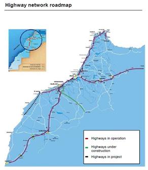 Infrastructure Projects Tanger-Mediterranean Port Morocco's highway network has increased from 1096 kilometers to 1800 between 2010 and 2012 Morocco has invested ($US) 4.