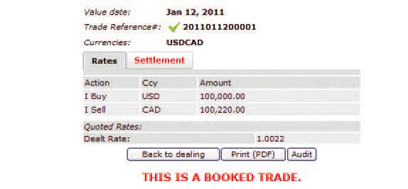 summary page will appear Then click the Settlement tab to attach your instructions to this trade Trade Details Page After accepting the rate, you will be provided with a Trade