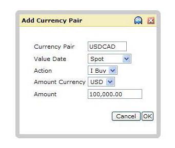 (either BUY or SELL), then enter a default amount (i.e. 100,000) Click OK To