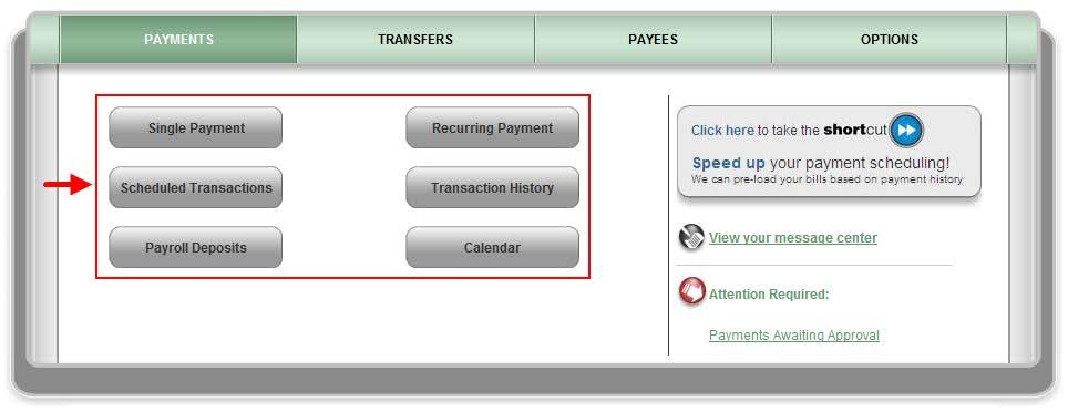 Payments Tab Subscribers can manage transactions, payroll, and
