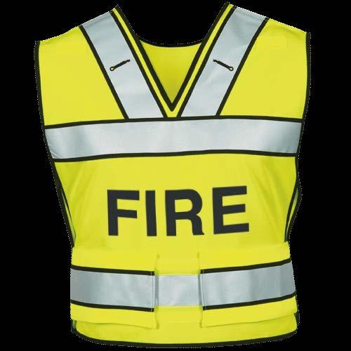NON-TAXABLE High-visibility background fabric Hi-contrast reflective stripes for visibility Breakaway design comes apart at shoulders and waist to prevent entanglement with attackers 360 degree