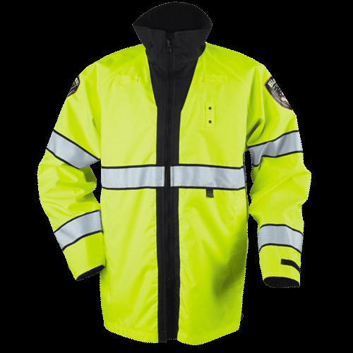 NON-TAXABLE HIGH-VISIBILITY RAIN GEAR JACKET/PANTS Reversible High-visibility fluorescent polyester