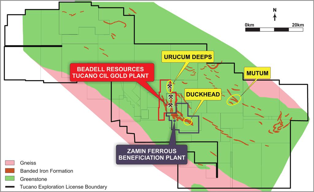 GOLD RESERVE EXPANSION FOCUS Duckhead: focus on extension and repetition of the high grade oxide open pit deposit Urucum Deeps: resource to