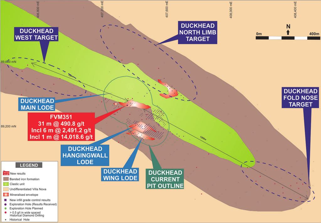 43 g/t gold for 55,000 ounces Extension and Step Out Drilling: Commencing with two drill