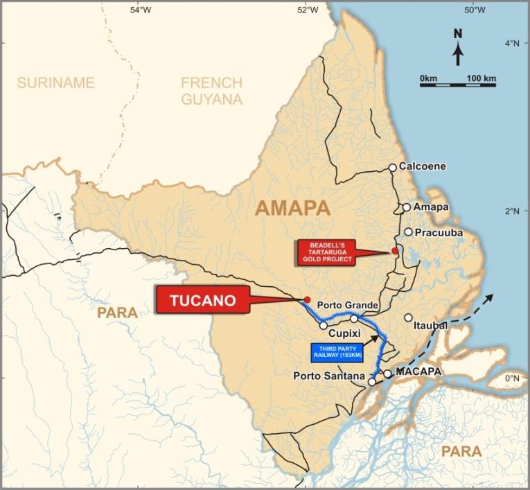 75% Corporate Tax Rate. Low gold royalty of 1% At Tucano, from 2015, full hydro power is expected at US$0.07 0.