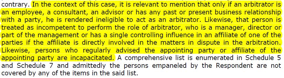 Often the other party will like to introduce qualifications that will allow the other party to get arbitrators favorable to him.