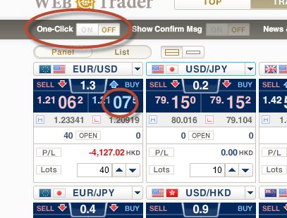 Order Panel 9 10 9 10 To view the order panel, ensure the One-Click trading function is OFF. Then click the current Sell / Buy price to show the order panel.