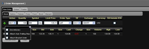 Managing Orders Creating an Order on the Market Page TIF - Day, GTC, IOC or OPG. A Day order continues to work until it executes or the market closes.