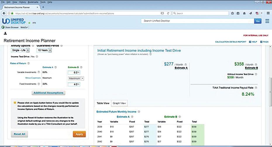 When you check the Income Test Drive box, the option will be applied to your illustration.