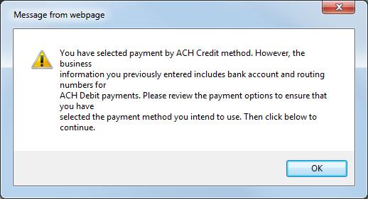 Funds Transfer Unit. By selecting the ACH Credit method you are indicating to MRS that you will go to your bank to initiate the sending of a payment to MRS.