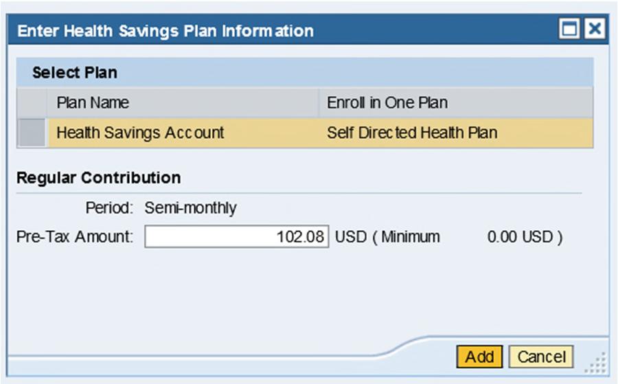 Step 6 Savings Plans You must elect the amount to be deducted for payroll every year for your HSA.
