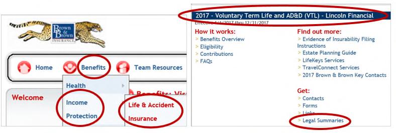 VOLUNTARY TERM LIFE INSURANCE (VTL) and AD&D The Voluntary Term Life and AD&D is insured by the Lincoln Financial Group.
