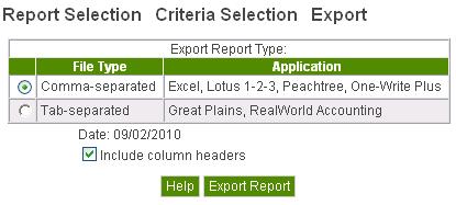 8 EXPORTING REPORTS 1. Most reports are capable of being exported.