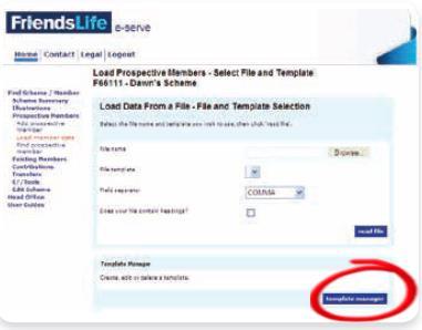 Upload the Friends Life new members file: 1. Login to Friends Life e-serve and go into your scheme by clicking Find Scheme 2.
