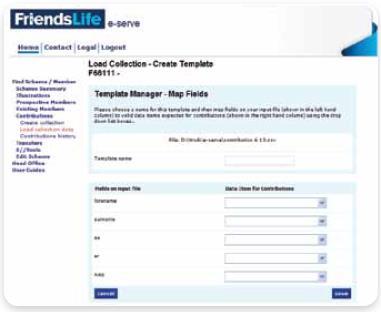 If this is the first time you are uploading you must configure a template by completing steps 4 to 9 If you have already configured your template for collections go to step 10 4.