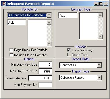 Delinquent Payment Report - Demonstration Chapter: The Delinquent Payment Report compiles a list of the contracts that are delinquent in their payment schedules.