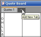 Page 129 To add a Quote Board Click the + button on the next available tab.