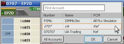 Page 64 Selecting an Account The Account Selector allows you to move between accounts quickly and easily for order placement. To change accounts 1.