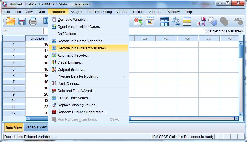 SPSS: Grouped