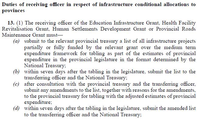 64 This is a lot of information to process, but in summary PEDs must prepare the following: A list of all infrastructure projects