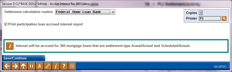 ACCRUE INTEREST FOR 360 LOANS The PL interest accrual for P360 loans is a separate step done after the final monthly work file is posted.