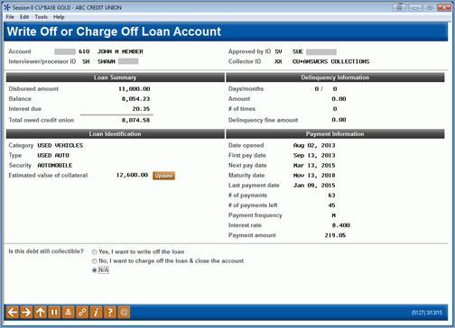 MAINTAINING COLLATERAL If the loan has collateral, you can maintain the collateral on this screen.