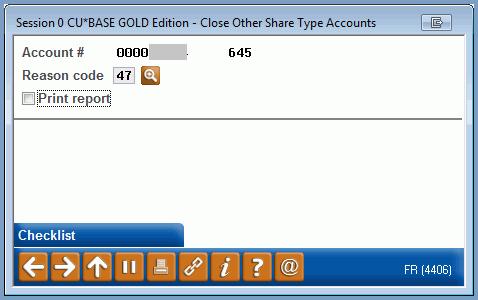 Click Add/Update or use Enter to advance to the close account screens.