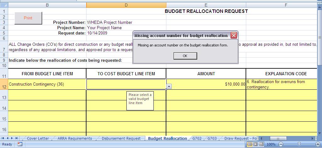 Missing Account Number on Budget Reallocation Form This error is displayed when the FROM has an account