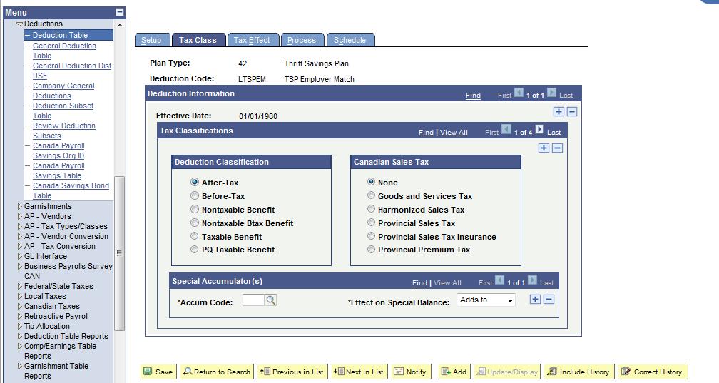 PeopleBook Update Thrift Savings Plan Enhancement Act of 2009 TSP is before tax deduction