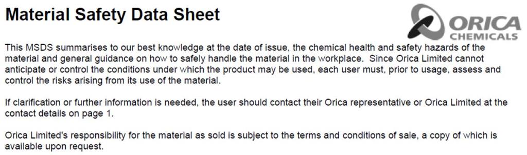 Material Safety Data Sheet Page 7 of 7 HMO Tasks: 1) Prepare a briefing for the IC on the immediate hazards of phenol, and an estimate of the potential outcomes and problems that might occur.