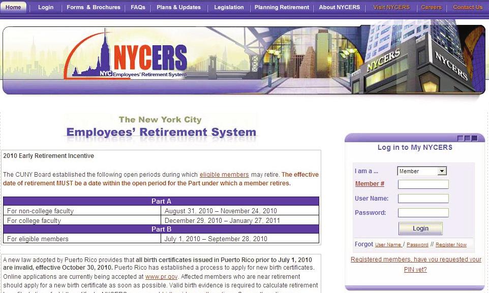 Take Advantage of NYCERS Online Resources at www.nycers.