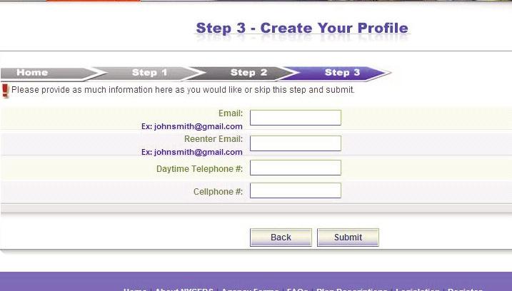 Designate a user name, password, security question and security answer. 3. Create your profile.