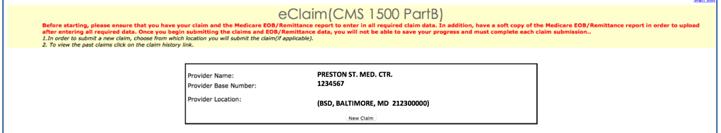 If you wish to enter a new claim, click New Claim and return to Step 6.