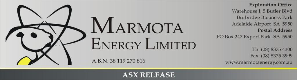 QUARTERLY REPORT Quarter ending 30 September 2009 Marmota Energy Highlights Marmota Energy is maintaining its strong cash position, while intensifying focused exploration across a growing portfolio
