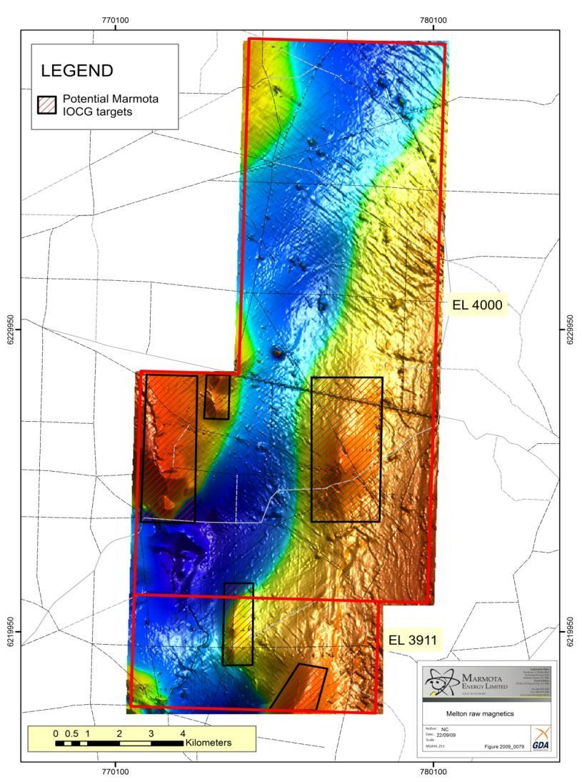 Page 3 The results from the recently completed airborne magnetic survey have successfully improved the definition of three large anomalies exhibited in previous existing broad scale data.