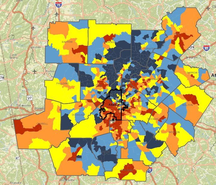 Household Incomes by Neighborhood This map shows neighborhood median household