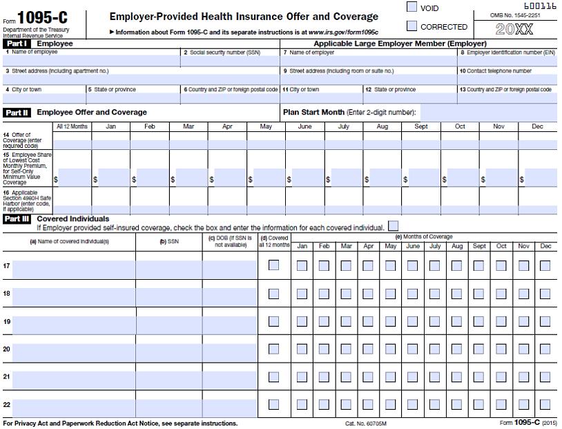 What is a 1095? Form 1095 C is - employer provided health insurance and coverage that is offered to an employee for the year What are the different 1095s?